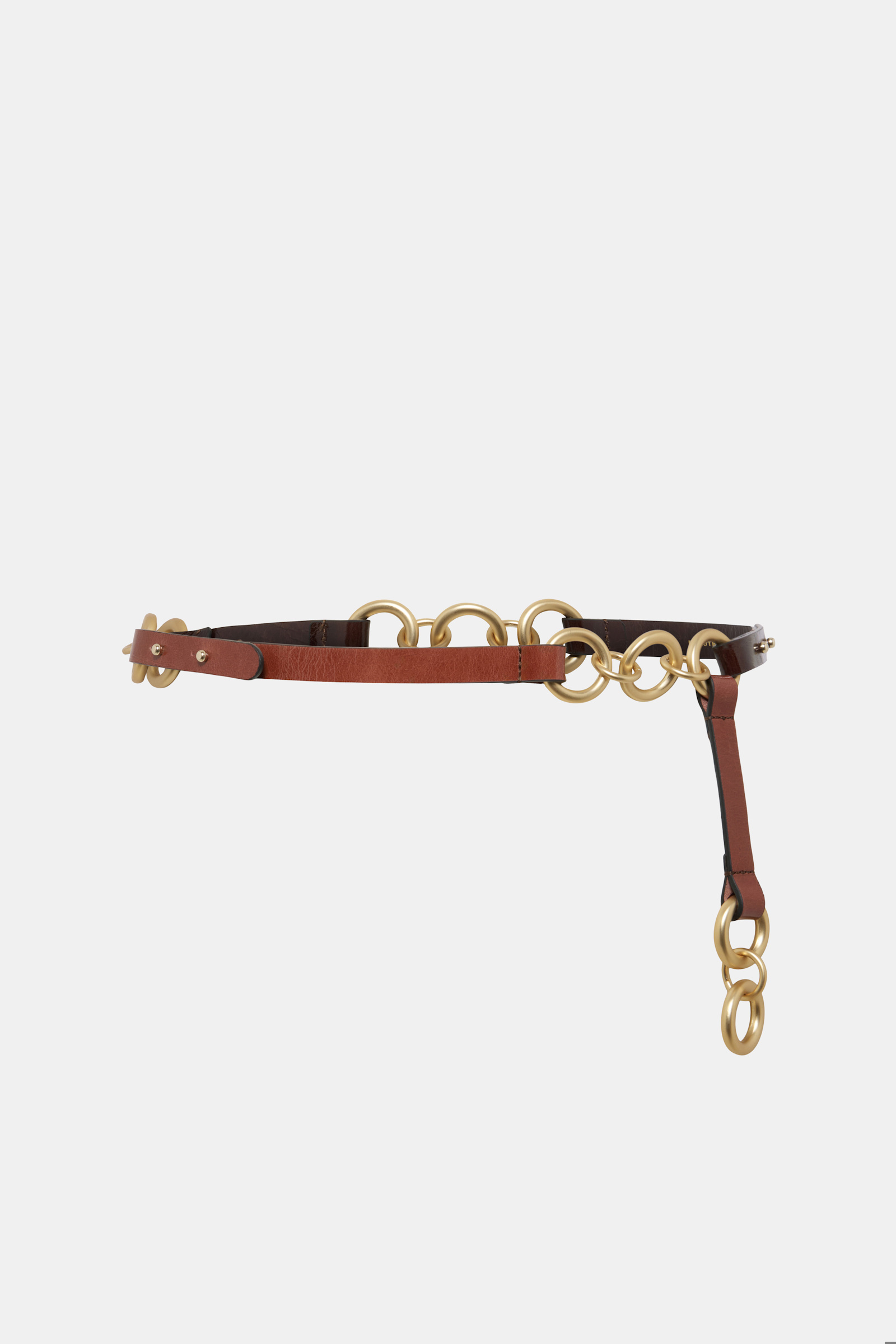 Dorothee Schumacher Chain detailed belt bordeaux/rust/tan mix