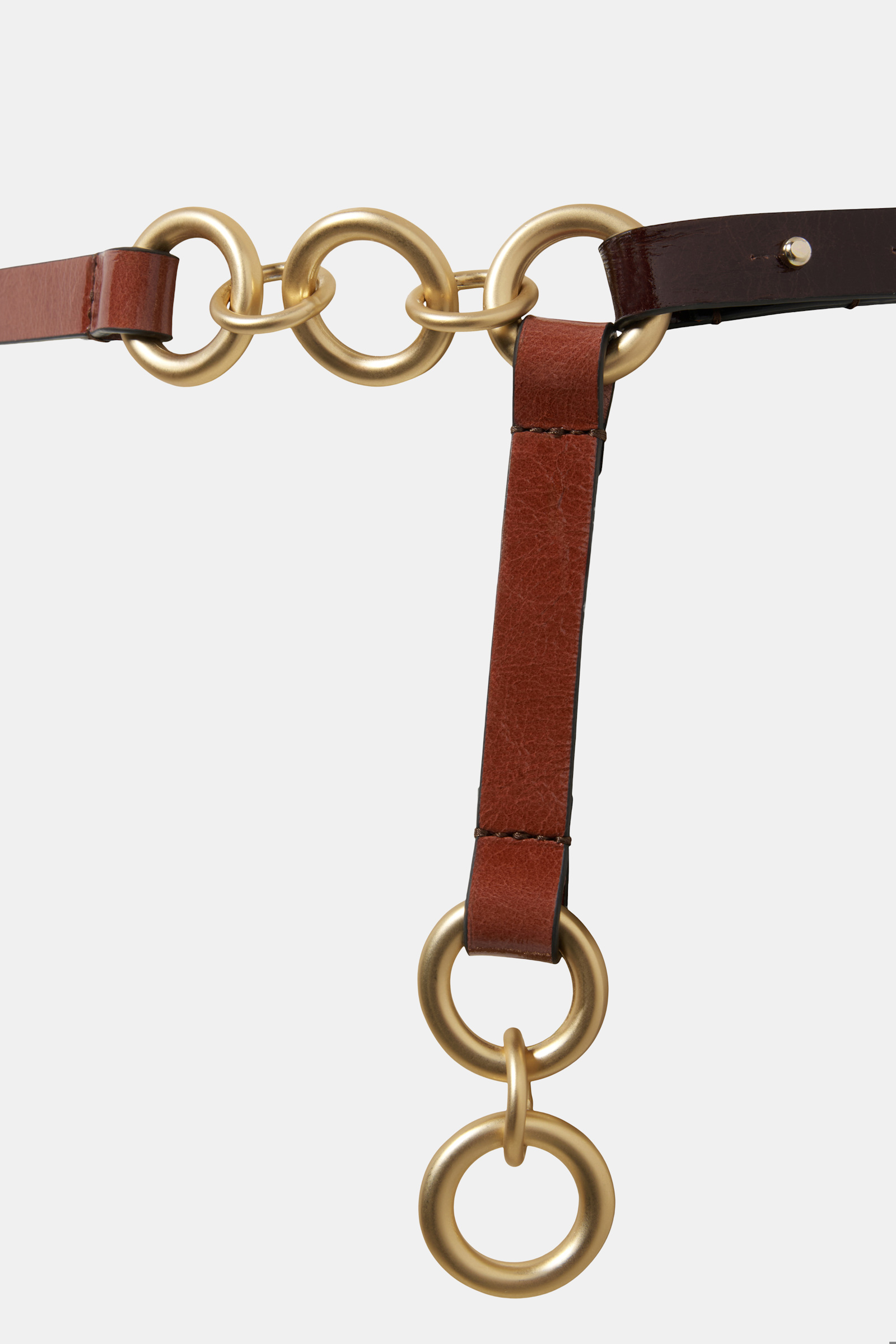 Dorothee Schumacher Chain detailed belt bordeaux/rust/tan mix