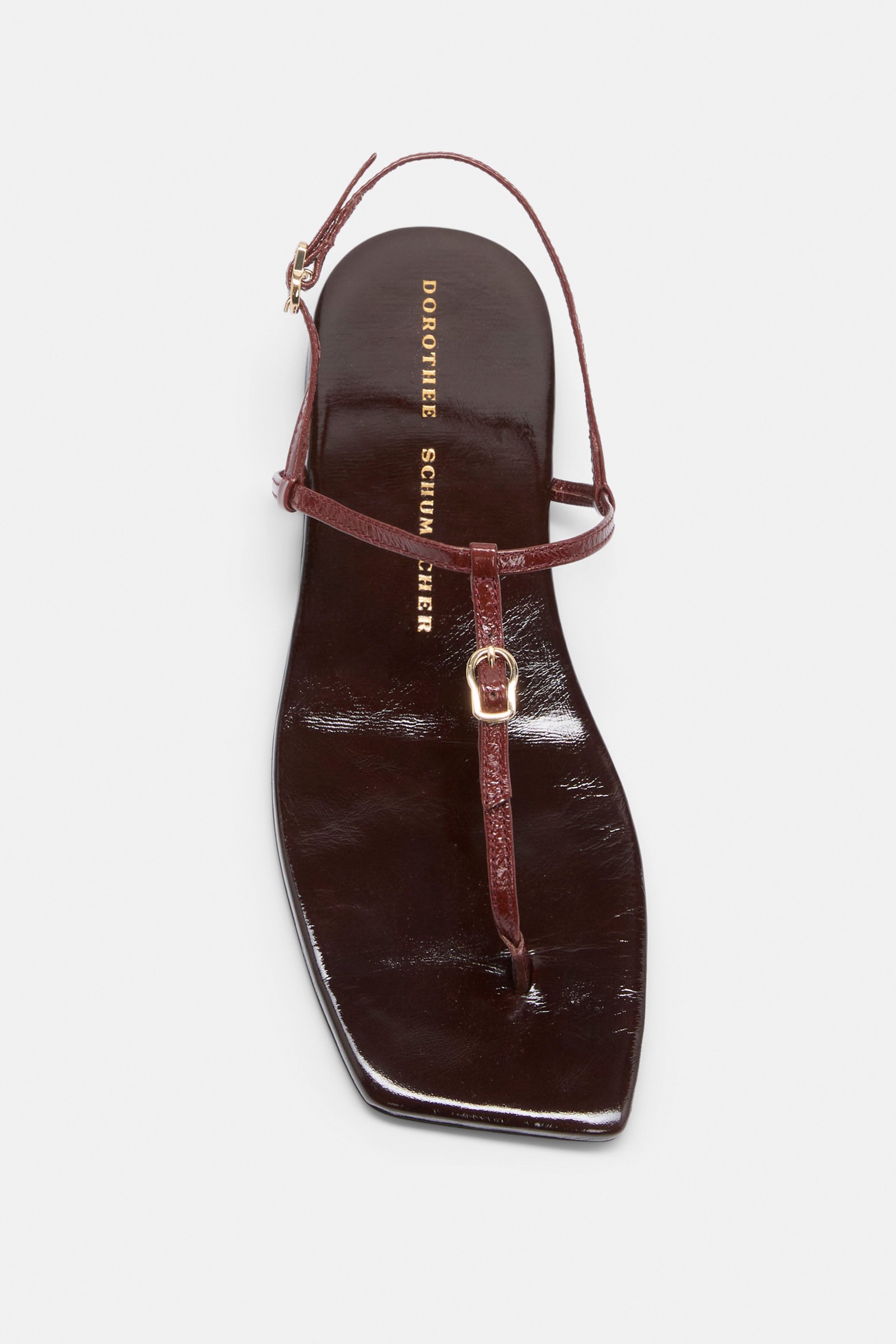Dorothee Schumacher Toe post buckle sandals bordeaux/rust/tan mix