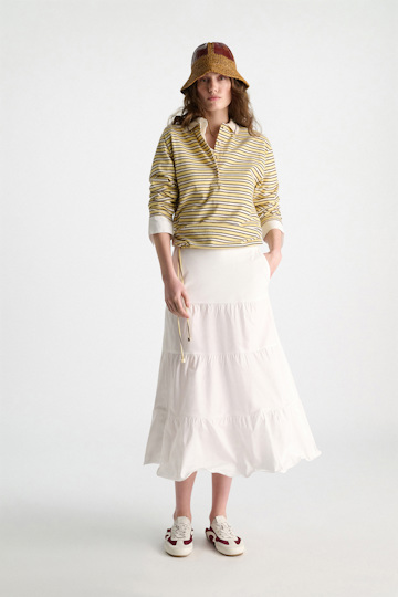 Dorothee Schumacher Crinkle patent leather and crochet bucket hat patched raffia