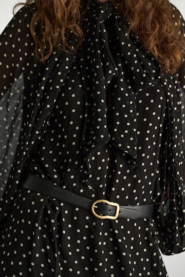 Dorothee Schumacher Wide to thin contour belt pure black