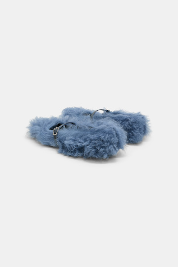 Dorothee Schumacher Curly sheepskin Mary-Janes cornflower
