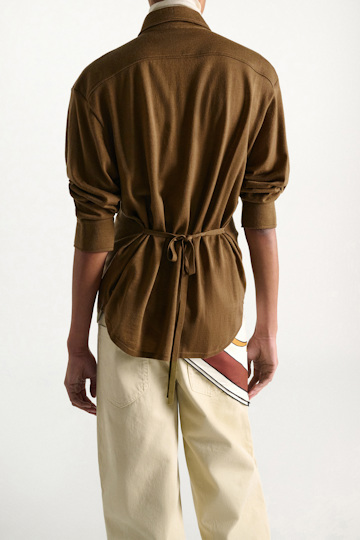 Dorothee Schumacher Extra fine Merino shirt porcini Model Detail View
