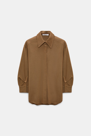 Dorothee Schumacher Extra fine Merino shirt porcini Product Front View