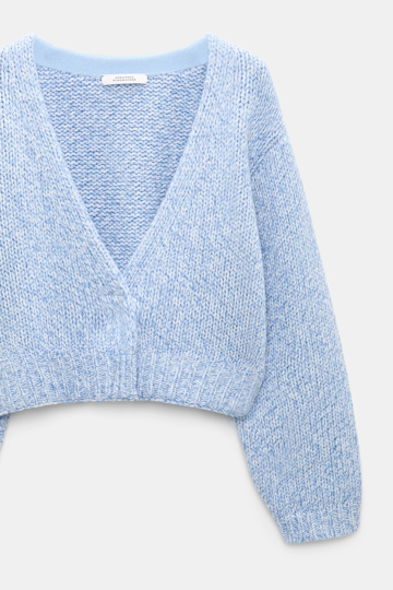 Dorothee Schumacher Merino-cashmere cardigan blue mouliné Product Detail View