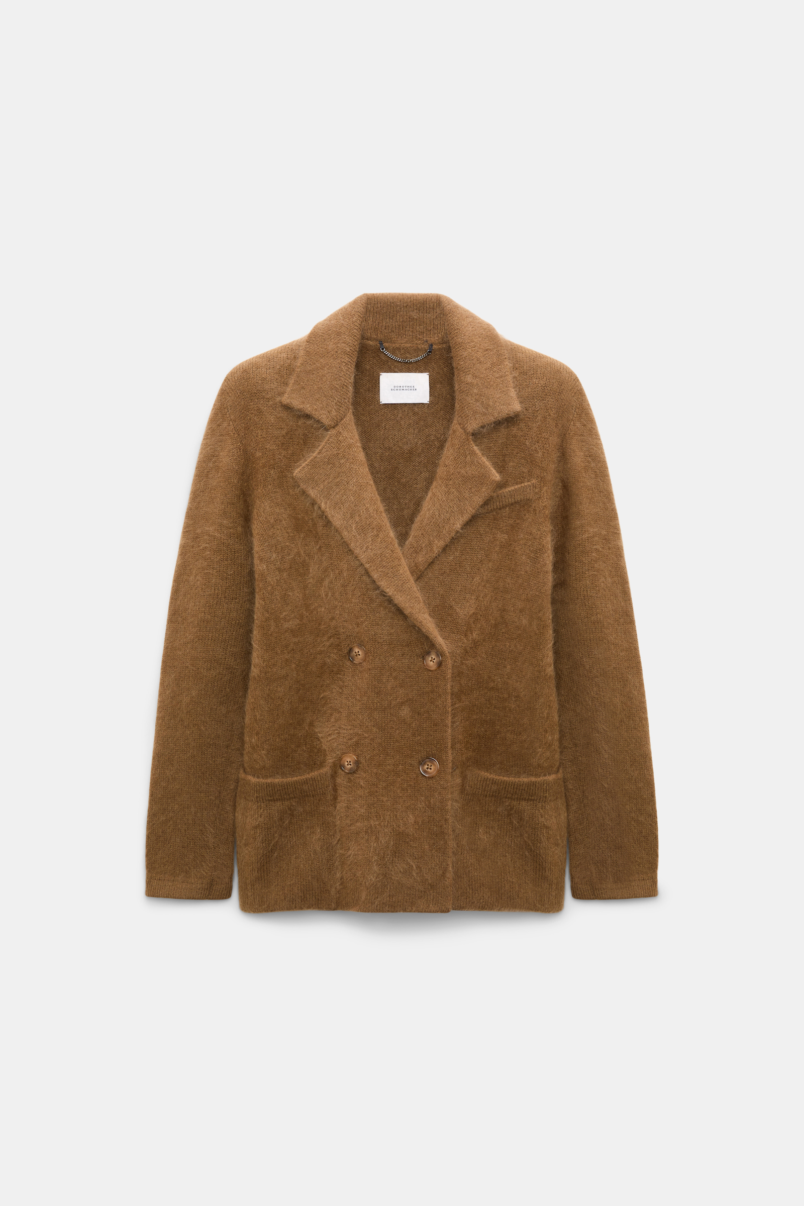Dorothee Schumacher Zweireiher-Blazer aus Merino und Kaschmir porcini Product Front View