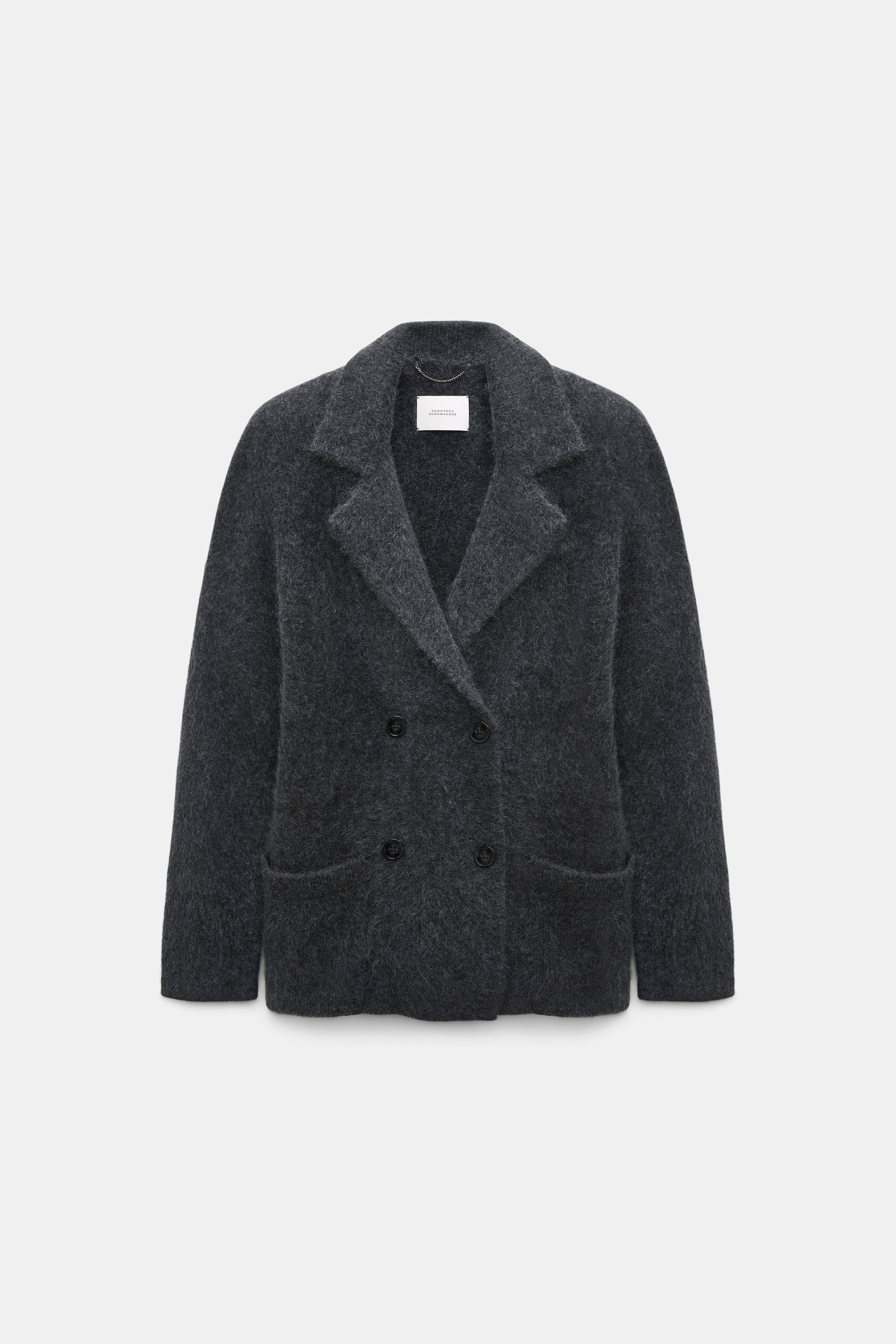 Dorothee Schumacher Zweireiher-Blazer aus Merino und Kaschmir anthra melange Product Front View