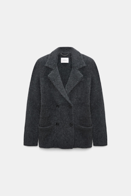Dorothee Schumacher Merino-cashmere double-breasted blazer anthra melange