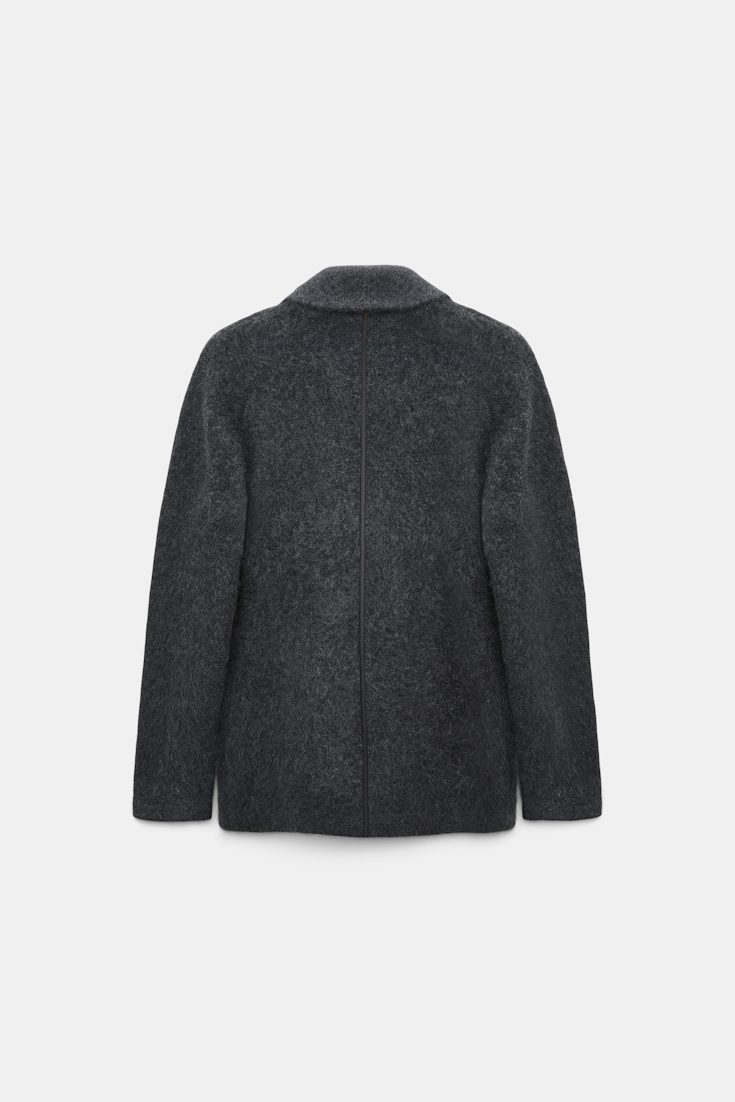 Dorothee Schumacher Zweireiher-Blazer aus Merino und Kaschmir anthra melange Product Detail View