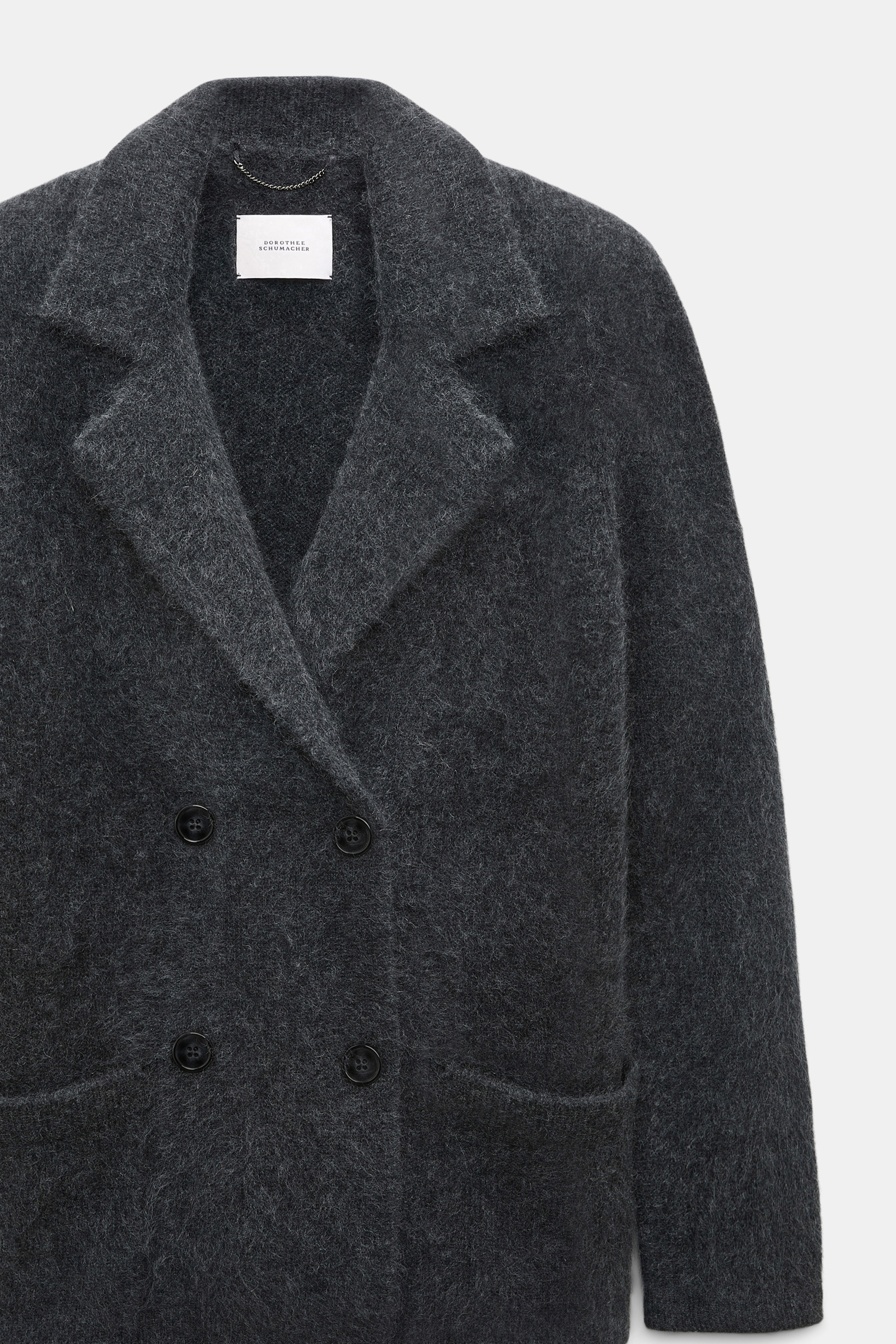 Dorothee Schumacher Zweireiher-Blazer aus Merino und Kaschmir anthra melange Product Detail View