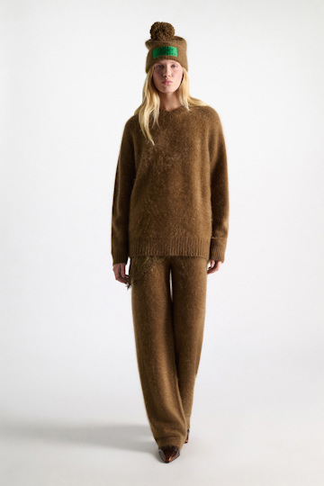 Dorothee Schumacher Merino-cashmere pants porcini Model Detail View