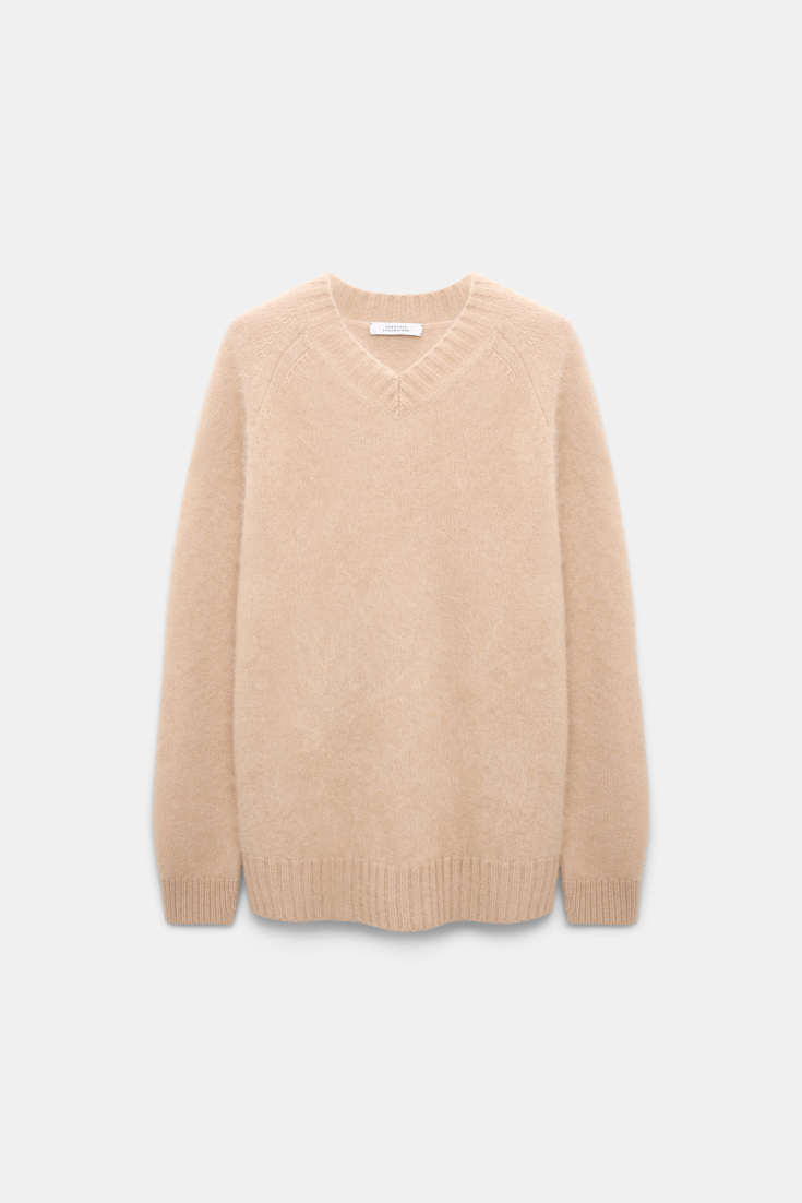 Dorothee Schumacher Pullover mit V-Ausschnitt aus Merino und Kaschmir make up Product Front View
