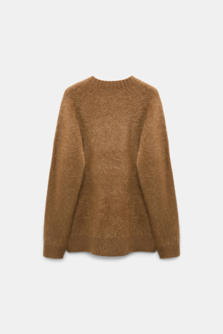 Dorothee Schumacher Pullover mit V-Ausschnitt aus Merino und Kaschmir porcini Product Detail View