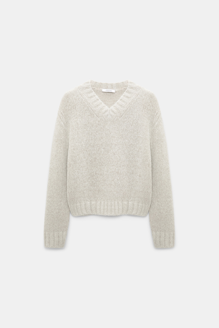 Dorothee Schumacher Cashmere V-neck pullover champignon Product Front View