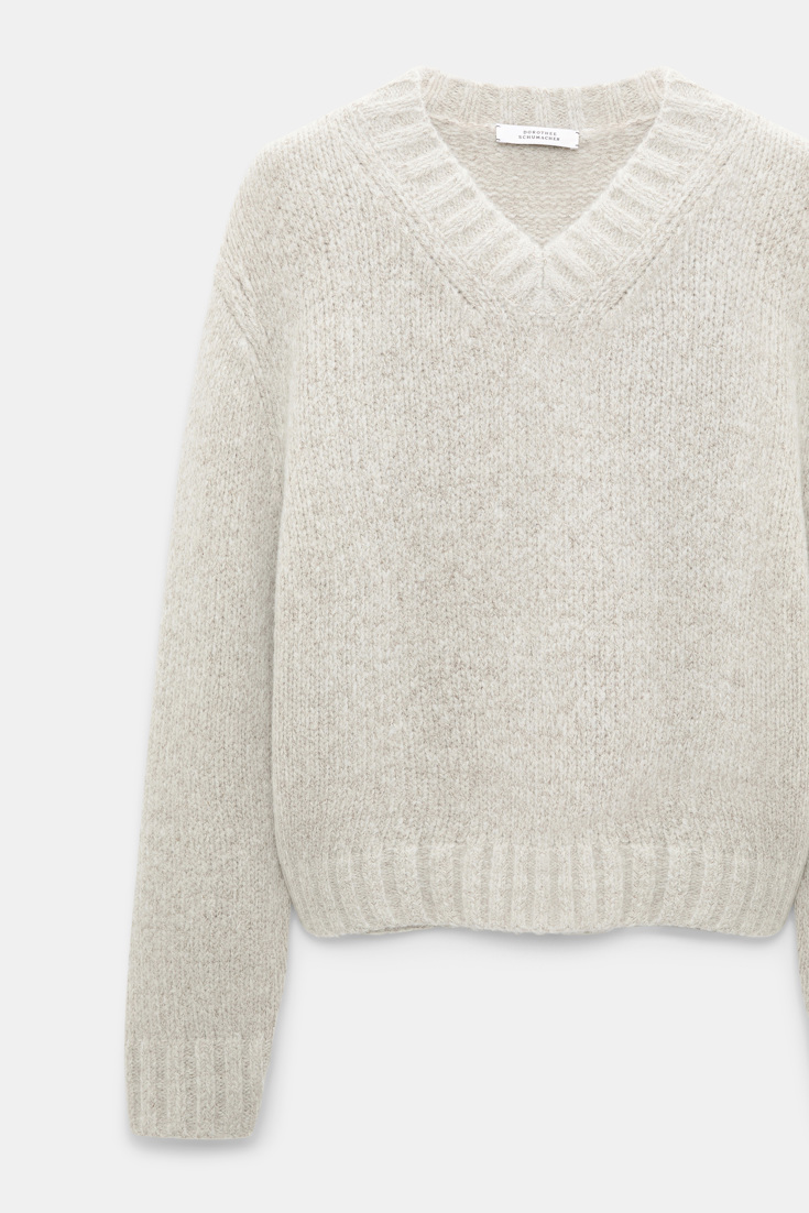 Dorothee Schumacher Cashmere V-neck pullover champignon Product Detail View