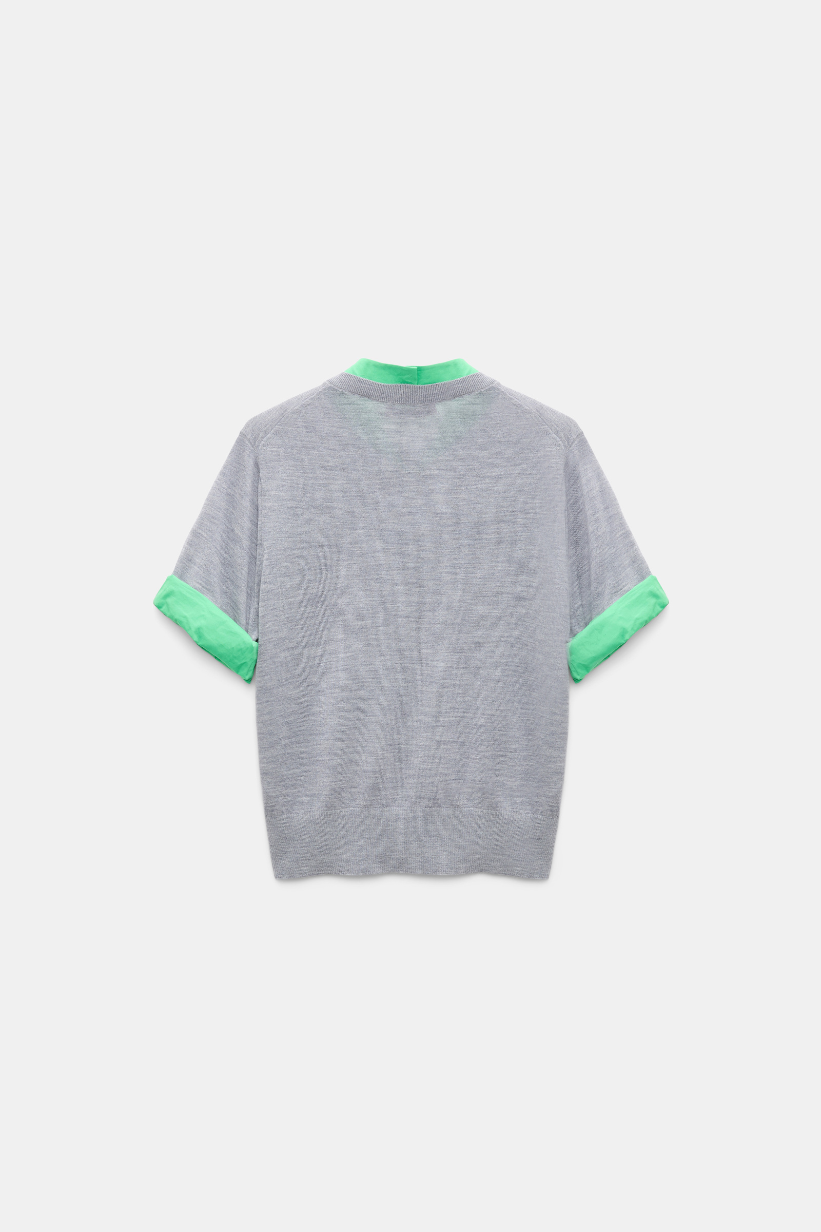 Dorothee Schumacher Pullover im Layering-Look aus extrafeinem Merino grey mel. patch Product Detail View