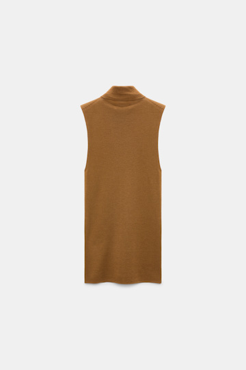 Dorothee Schumacher Sleeveless turtleneck in extra fine Merino saffron Product Detail View