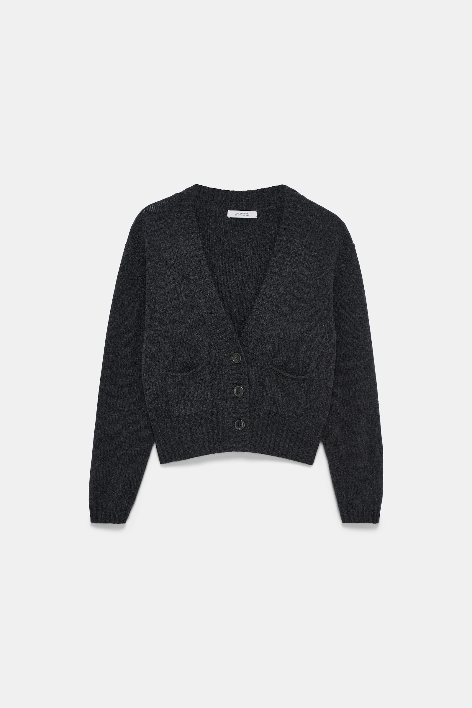 Dorothee Schumacher Merino-cashmere V-neck cardigan anthra melange Product Front View