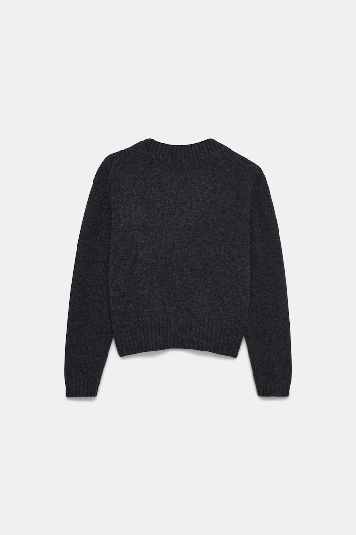 Dorothee Schumacher Merino-cashmere V-neck cardigan anthra melange Product Detail View
