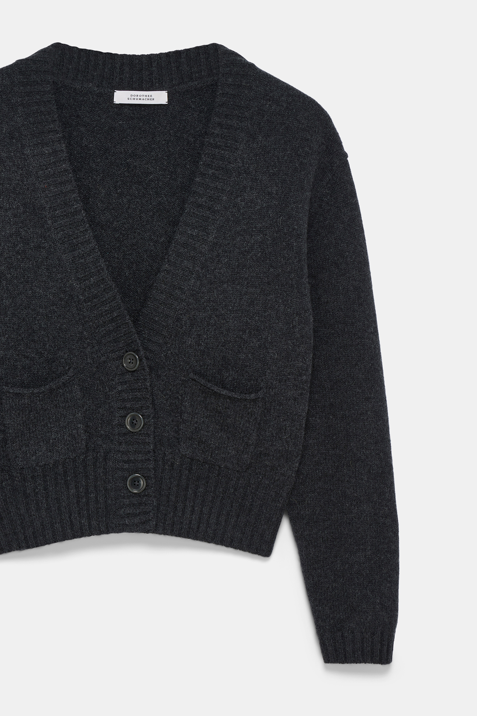 Dorothee Schumacher Merino-cashmere V-neck cardigan anthra melange Product Detail View