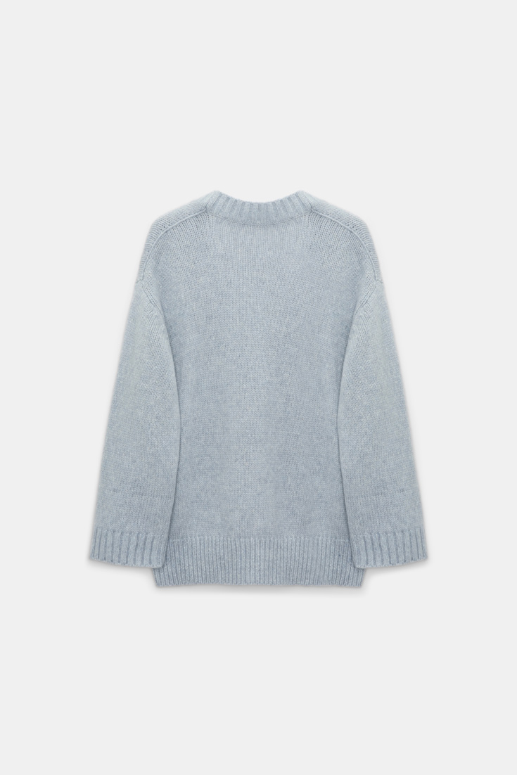 Dorothee Schumacher Cardigan mit V-Ausschnitt aus Merinowollmischung mit Baby Alpaka winter blue Product Detail View