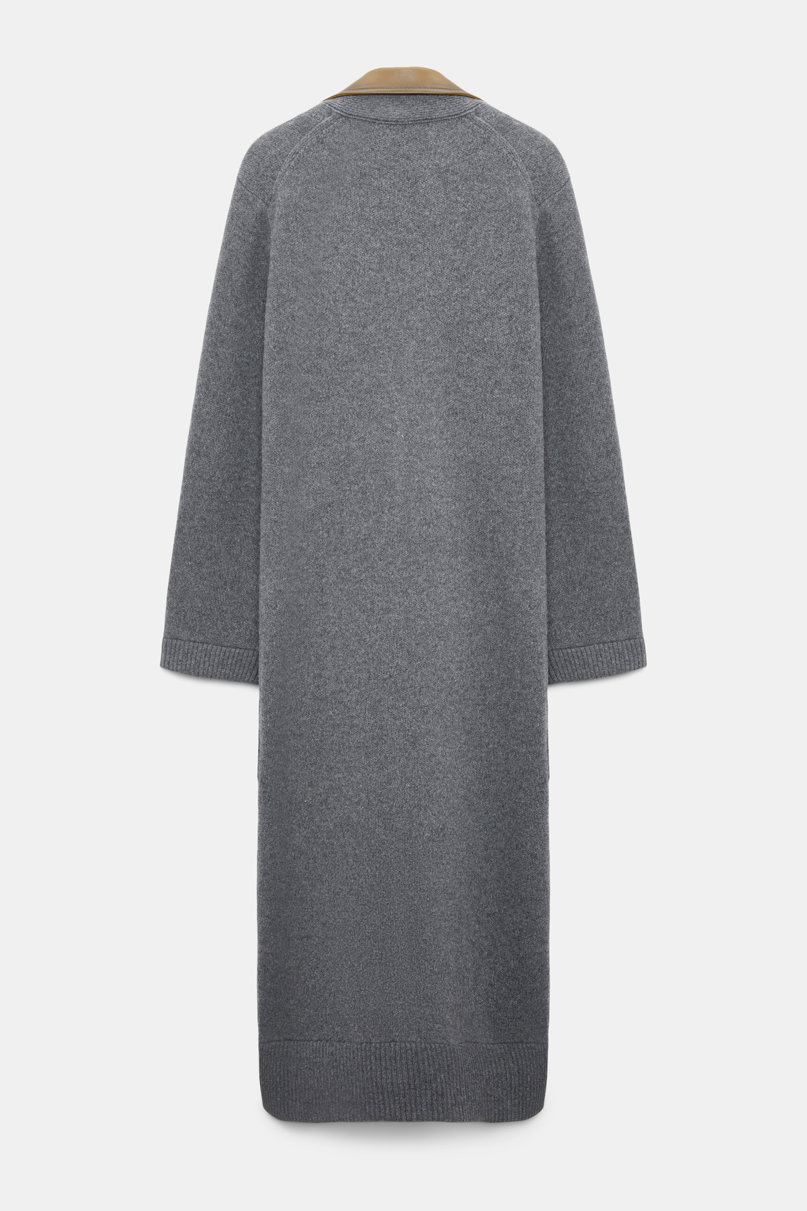 Dorothee Schumacher Merino-cashmere coat with leather details anthra melange Product Detail View