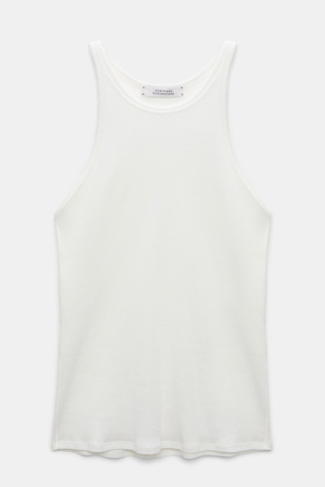Dorothee Schumacher Rib knit cotton tank top pure white Product Detail View