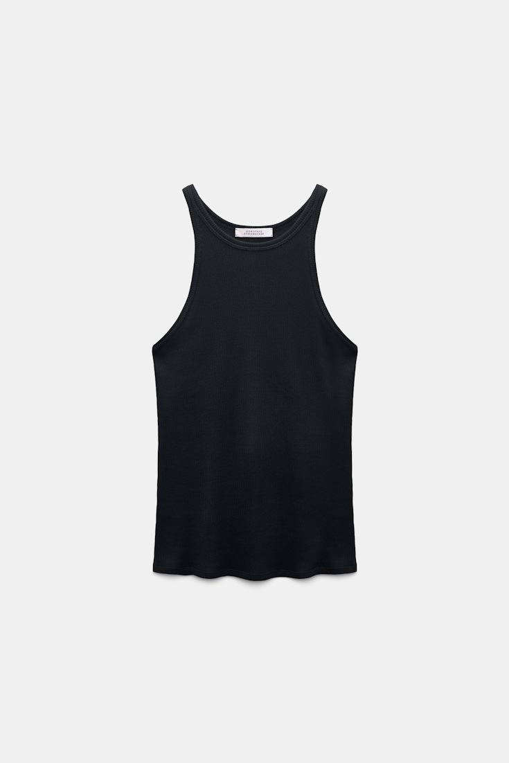 Dorothee Schumacher Rippentanktop aus Baumwolle true navy Product Front View