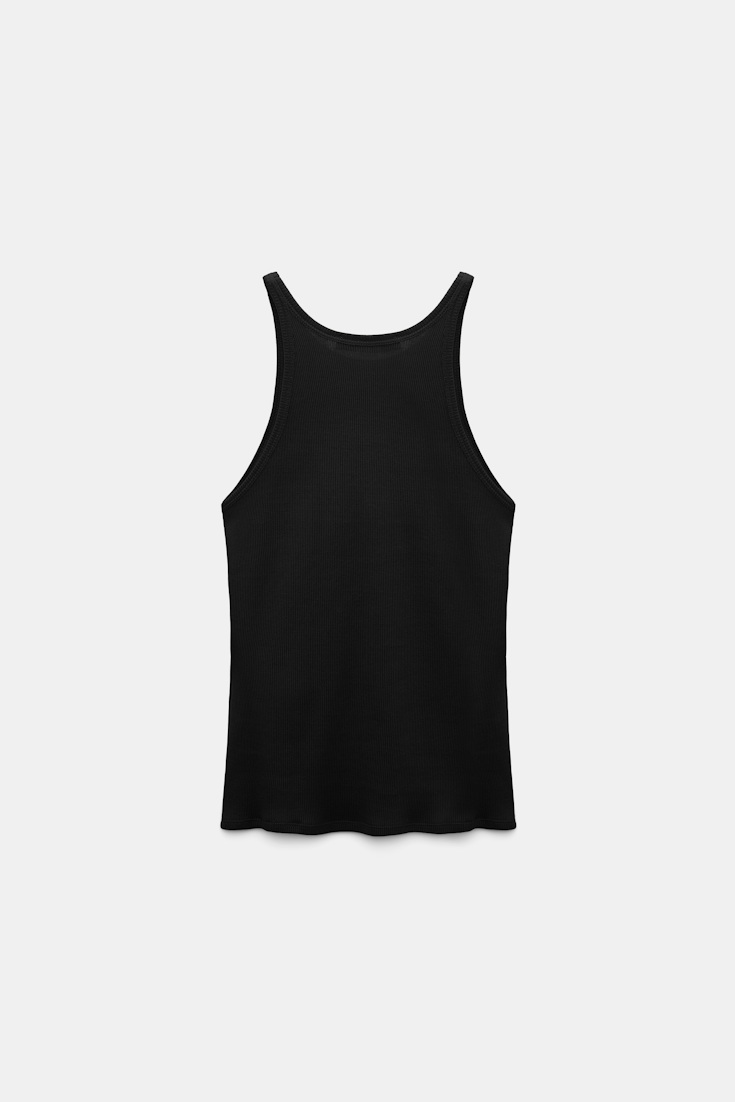 Dorothee Schumacher Rippentanktop aus Baumwolle black Product Detail View