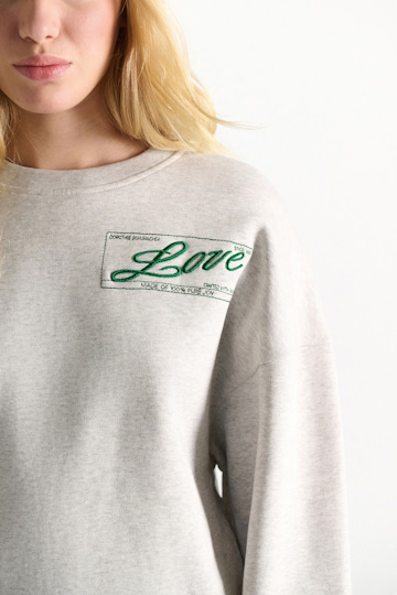 Dorothee Schumacher LOVE sweatshirt oyster grey Model Detail View