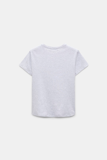 Dorothee Schumacher TELLING LOVE STORIES shrunken T-shirt grey mel. + label col.555 Product Detail View