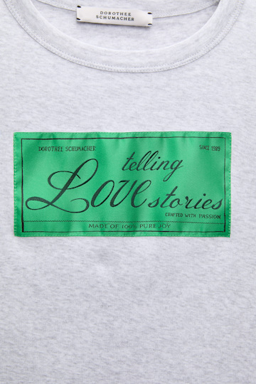 Dorothee Schumacher TELLING LOVE STORIES shrunken T-shirt grey mel. + label col.555 Product Detail View