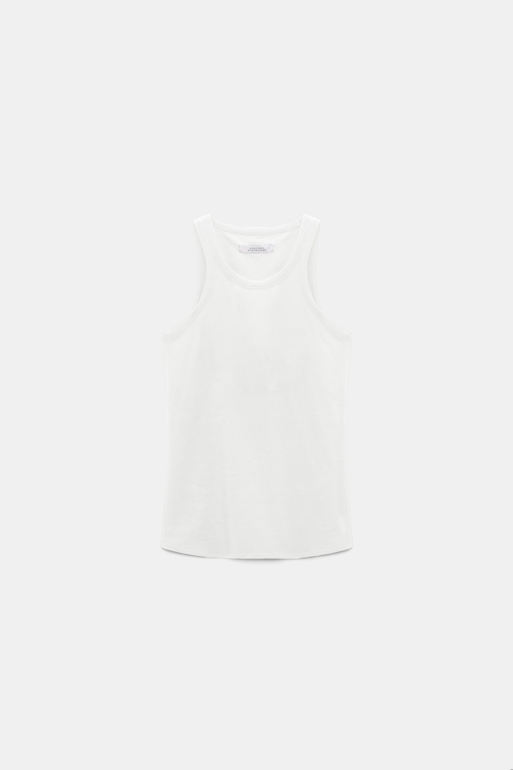 Dorothee Schumacher Stretch cotton tank top camellia white Product Front View