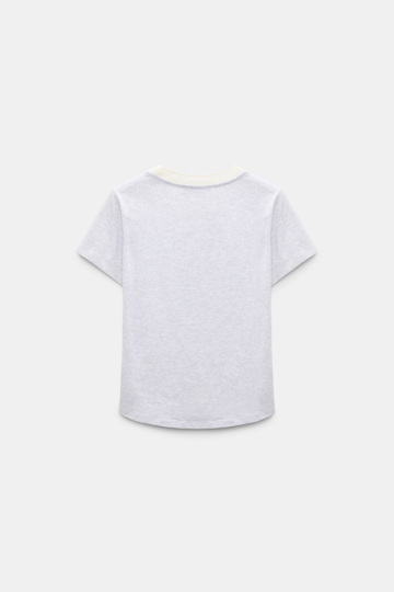 Dorothee Schumacher HI LOVE print shrunken T-shirt grey/green Product Detail View