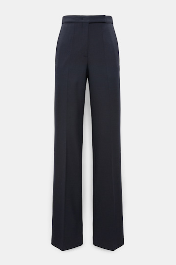 Dorothee Schumacher Wide leg pants in virgin wool blend midnight navy Product Front View