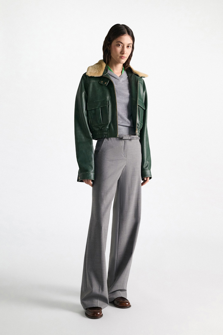 Dorothee Schumacher Wide Pants grey melange Model Detail View