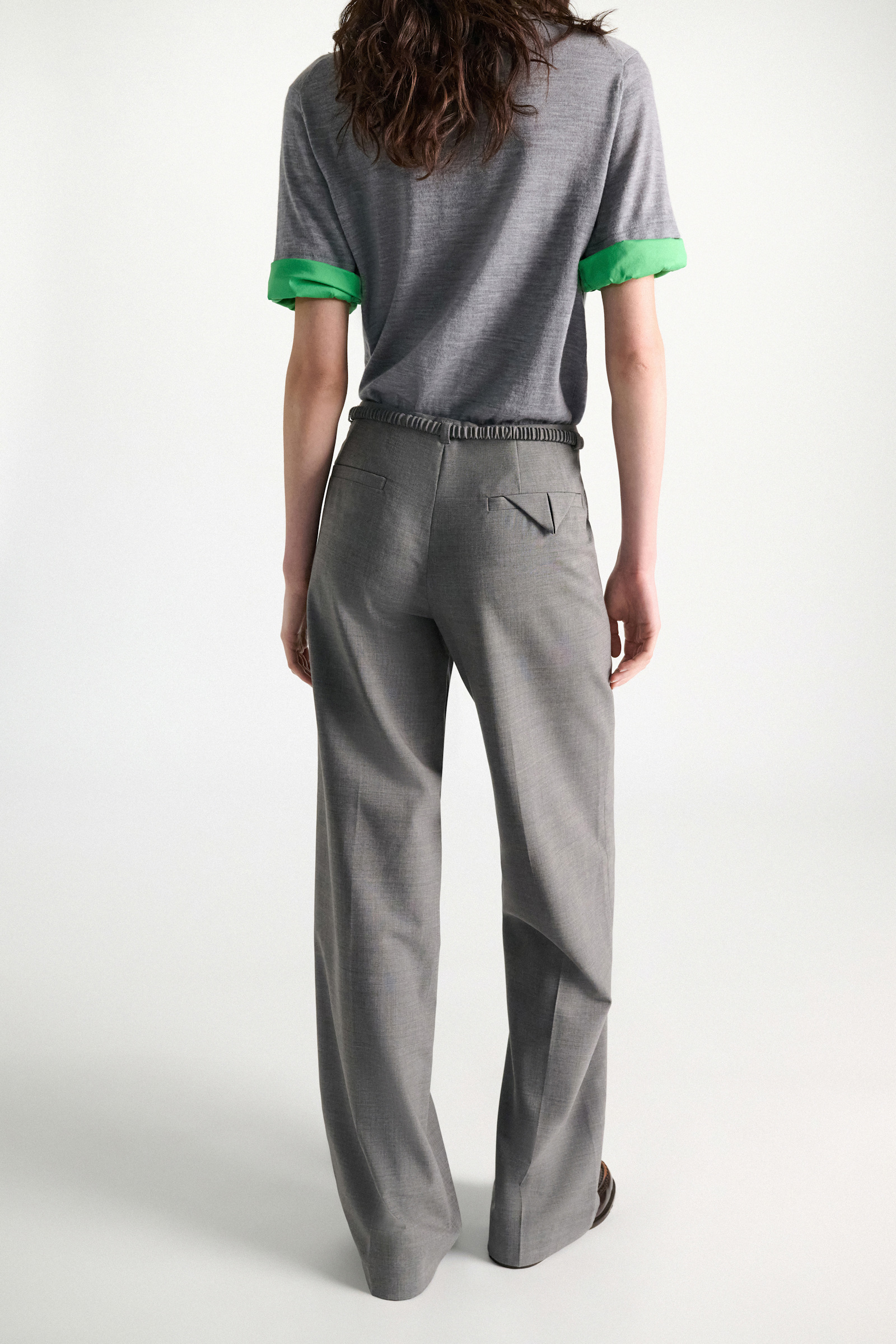 Dorothee Schumacher Wide Pants grey melange Model Detail View