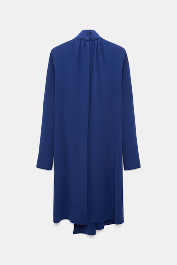 Dorothee Schumacher Crepe dress with maxi bow ocean blue Product Detail View