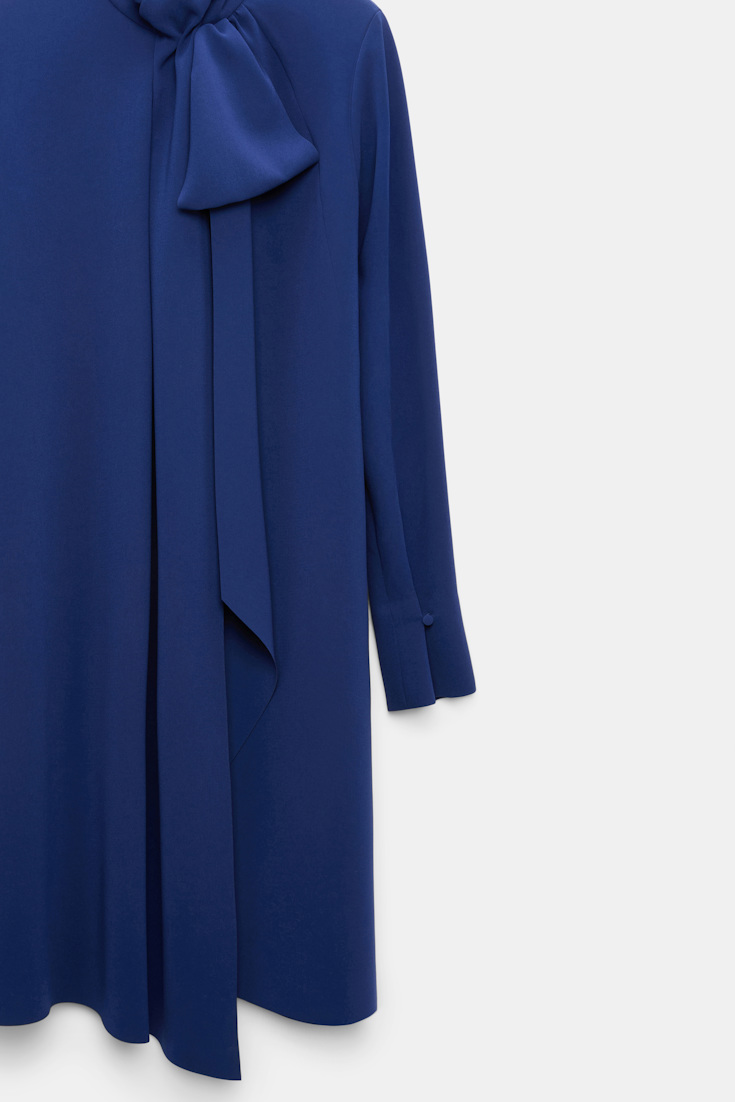 Dorothee Schumacher Drapiertes Bow-Kleid aus japanischem Crêpe ocean blue Product Detail View