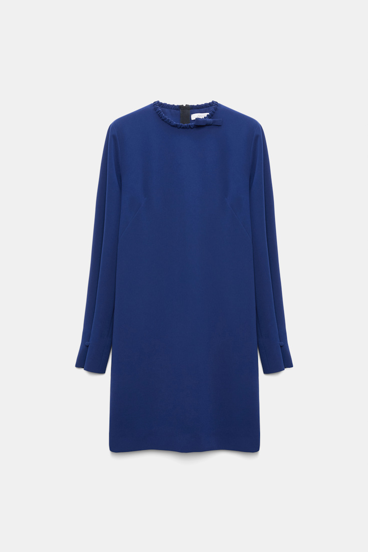 Dorothee Schumacher Kurzes Shiftkleid aus japanischem Crêpe ocean blue Product Front View