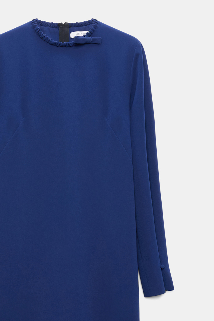 Dorothee Schumacher Kurzes Shiftkleid aus japanischem Crêpe ocean blue Product Detail View