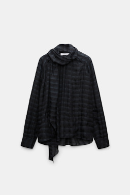 Dorothee Schumacher Semi-sheer cotton-silk check blouse smoked pearl