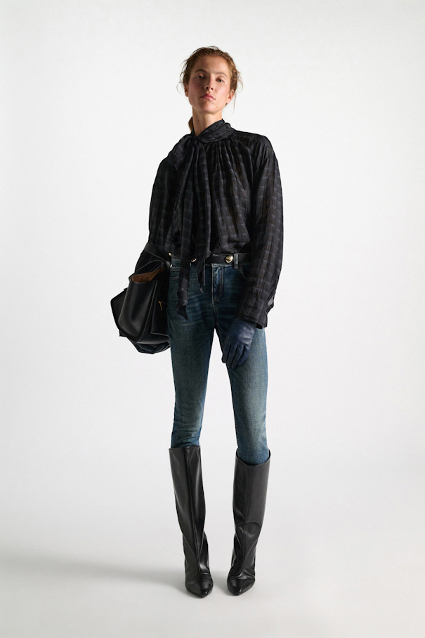 AIRY CHECK blouse
