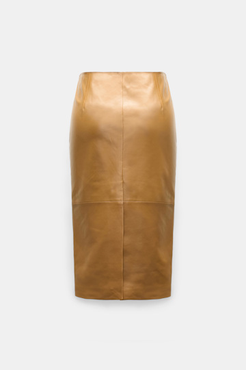 Dorothee Schumacher Leather pencil skirt saffron Product Detail View