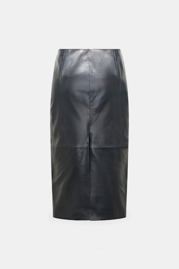 Dorothee Schumacher Leather pencil skirt midnight navy Product Detail View