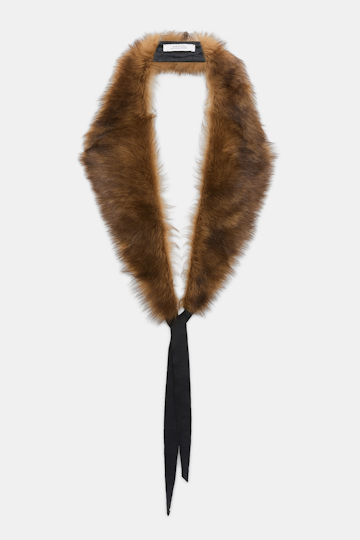 Dorothee Schumacher Lamb fur collar porcini top dye Product Front View