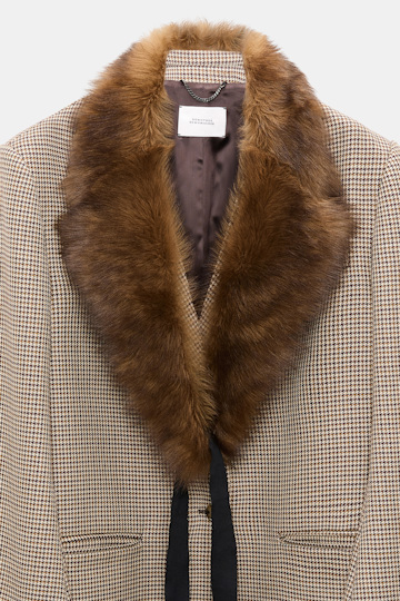 Dorothee Schumacher Lamb fur collar porcini top dye Product Detail View