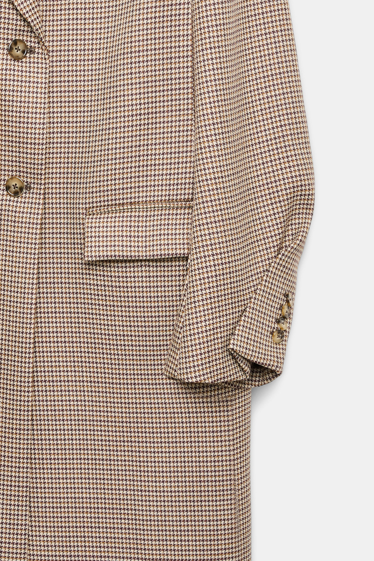 Dorothee Schumacher Karierter Mantel aus Schurwolle beige check Model Detail View