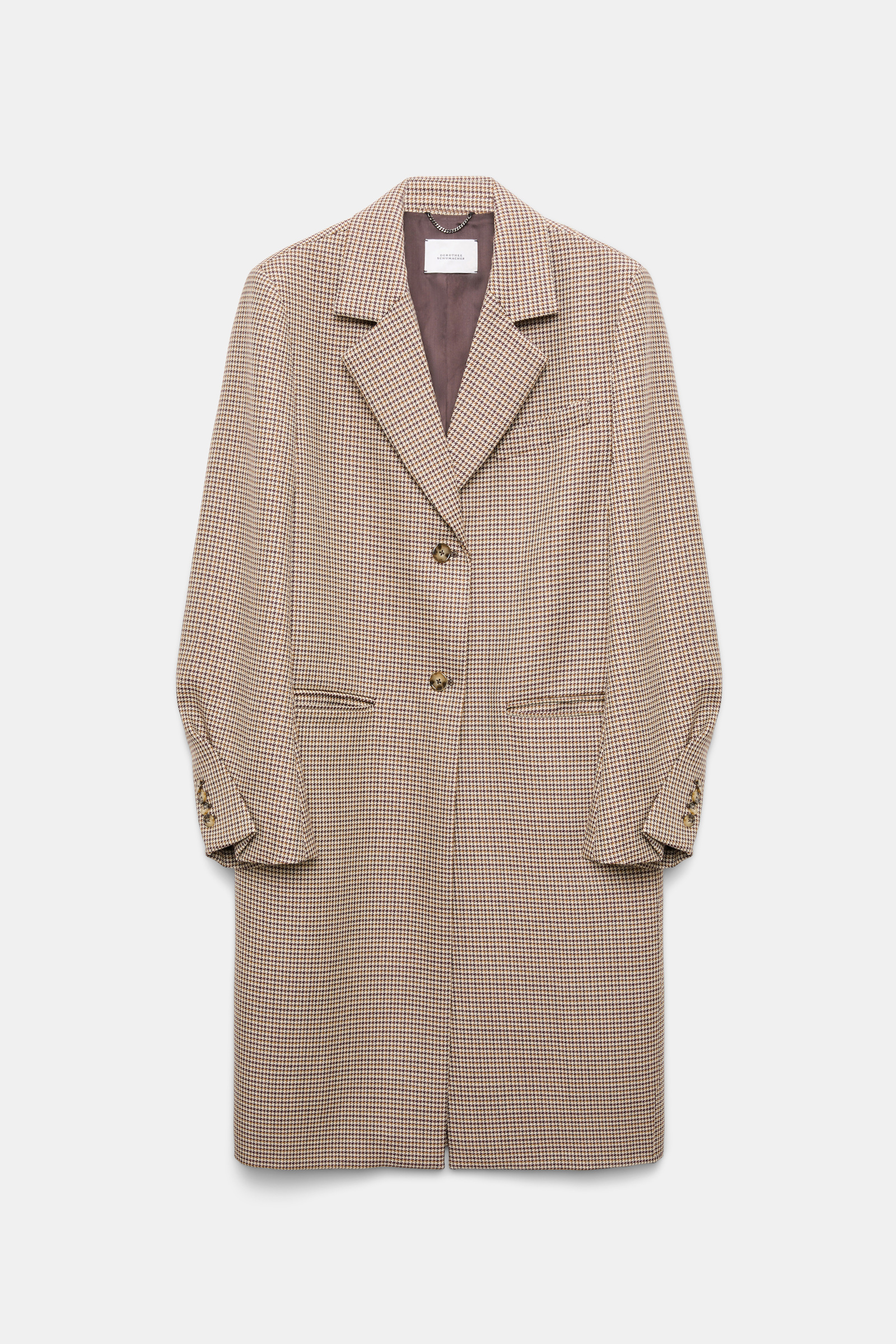Dorothee Schumacher Karierter Mantel aus Schurwolle beige check Product Detail View