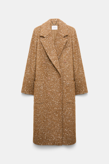 Dorothee Schumacher Bouclé herringbone tweed coat saffron tweed Product Front View
